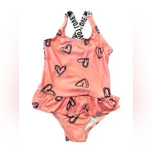 MARZXIN Baby Girls 1 Piece hearts Swimsuit Toddler Ruffle Bathing Suit Swimwear